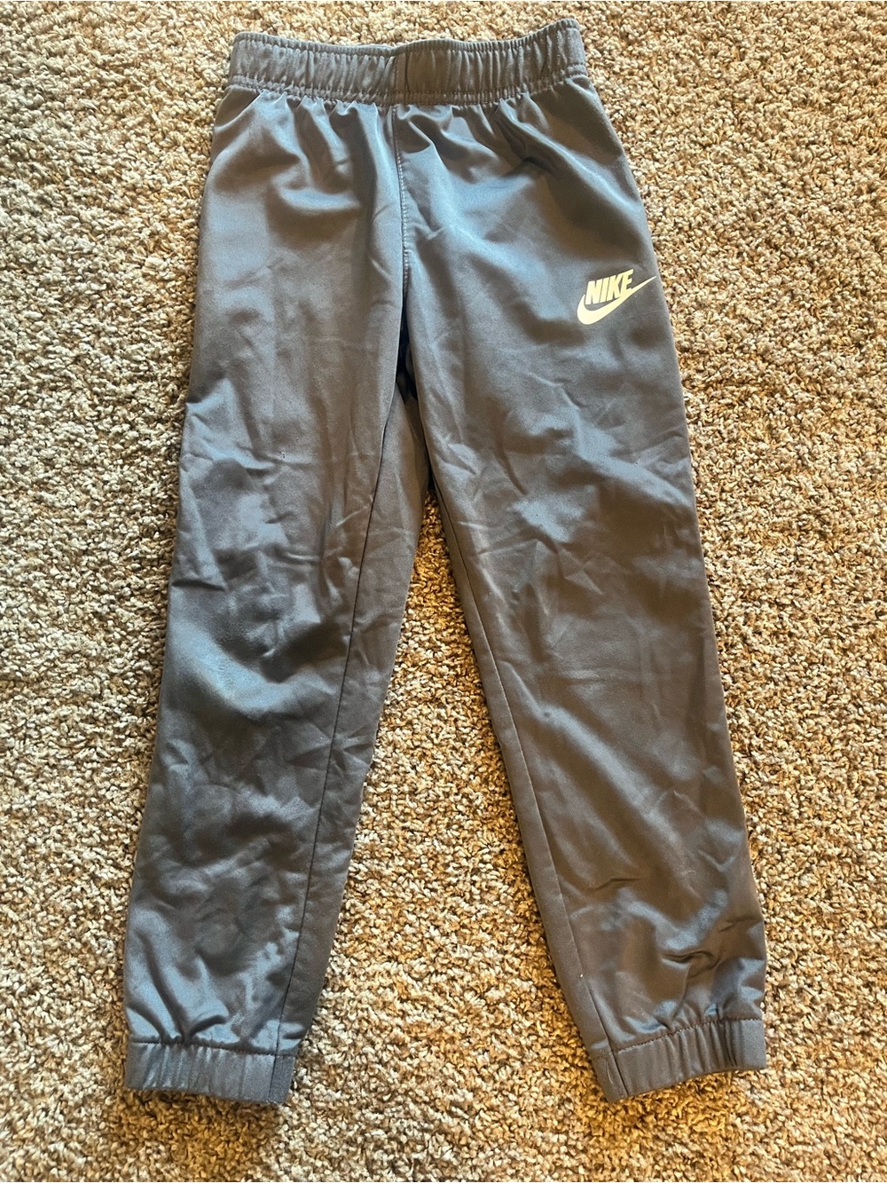 Nike Kids Charcoal Grey Jogger Sweatpants with White Logo